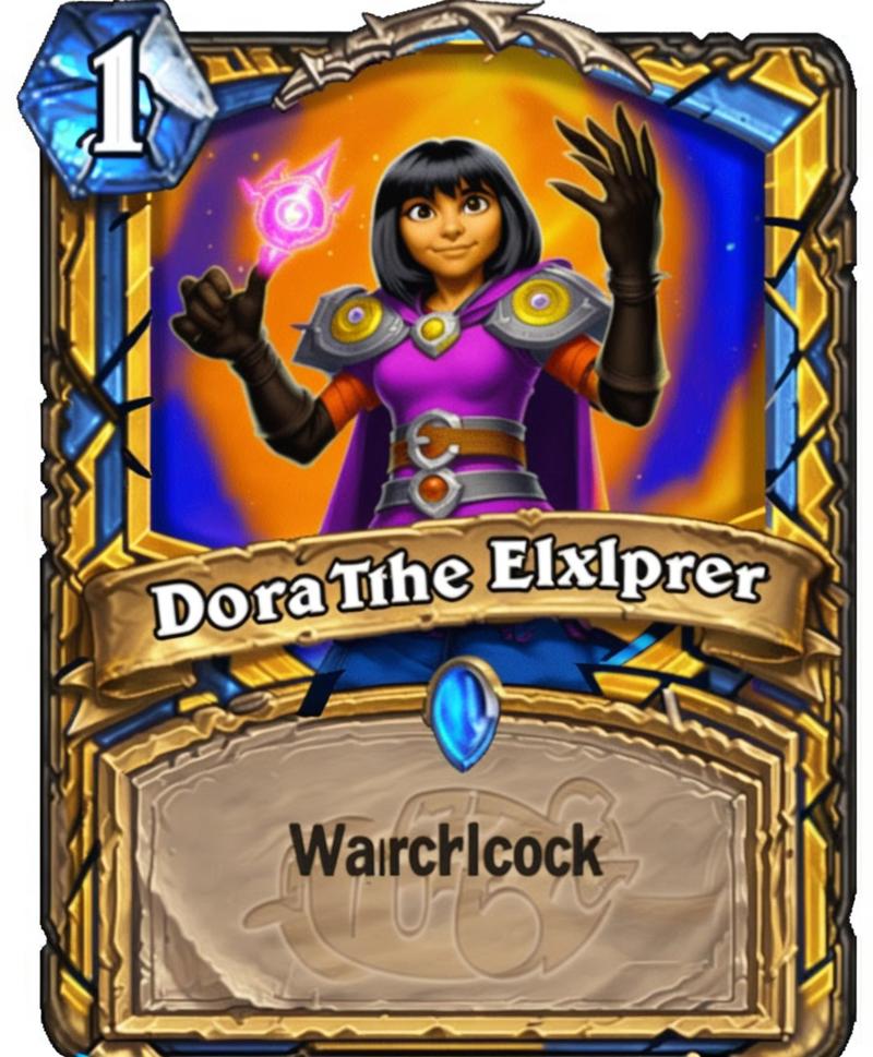 00182-20231110230224-7784-A photo of ((Dora the explorer)) warlock Hearthstone Card  _lora_SDXL-HearthstoneCard-Lora_0.8_.jpg